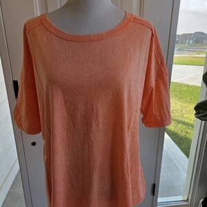Zenana Outfitters Washed Coral Short Sleeve Tee